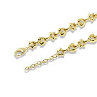 Gold Chunky Star & Heart Link Necklace