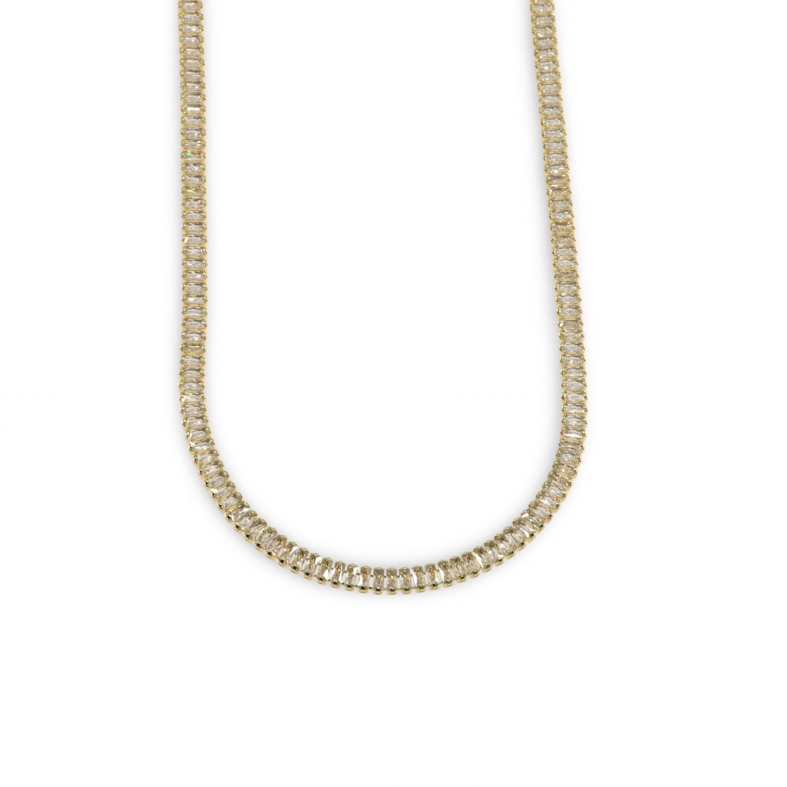 Adjustable Baguette Tennis Necklace