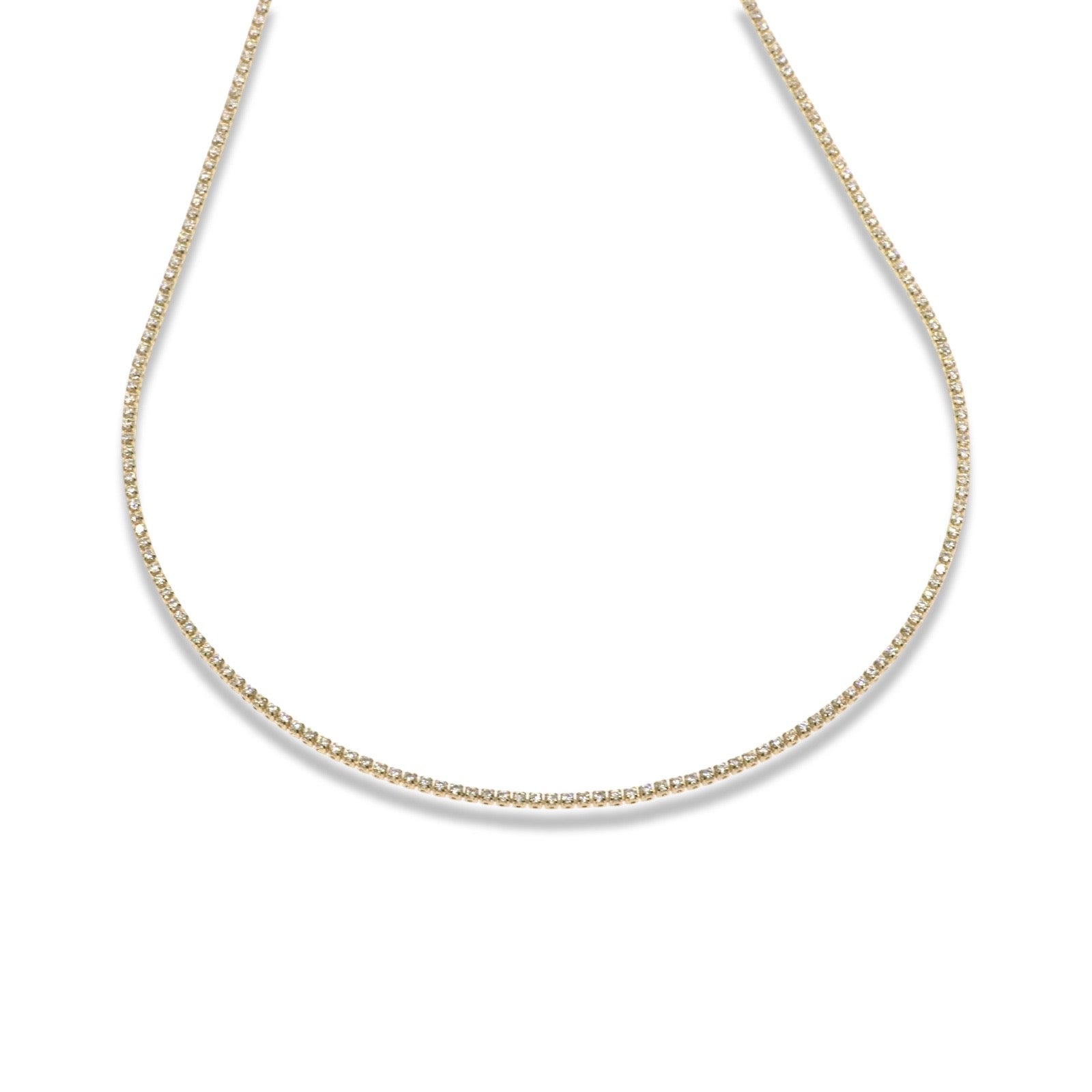Mini Tennis Necklace with Extension Chain