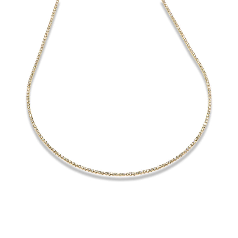 Mini Tennis Necklace with Extension Chain