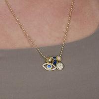 Pavé eye charm pendant