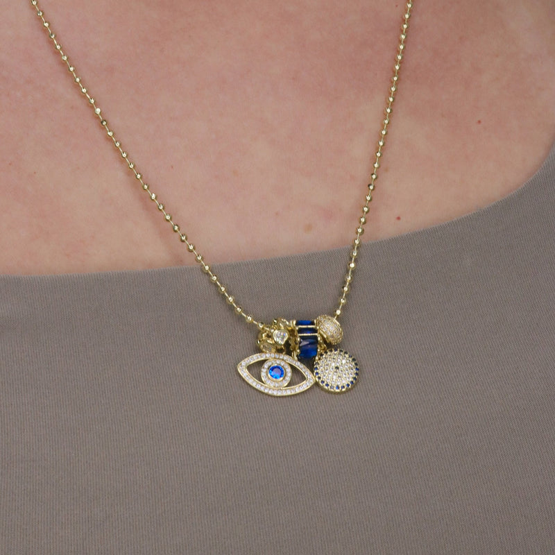 Pavé eye charm pendant