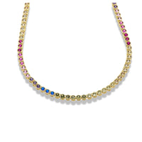 Multicolor Round CZ Tennis Necklace