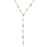 Gold Mini Heart Tie Necklace in Stainless Steel