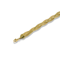 Braided Herringbone Chain Necklace in Stainless Steel