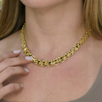 Gold Braided Front-Accent Choker Necklace