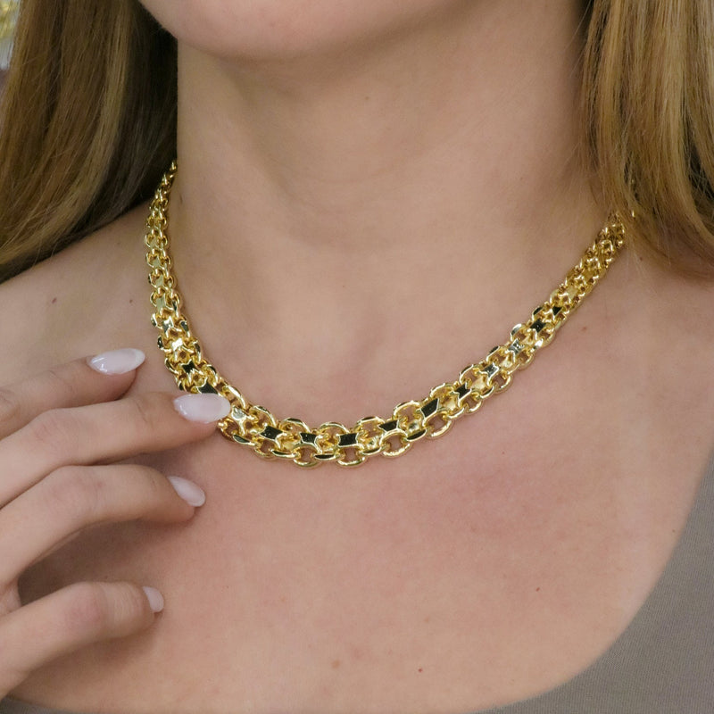 Gold Braided Front-Accent Choker Necklace