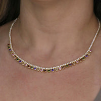 Heart zirconia tennis necklace