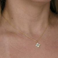 Evil Eye Flower Pendant Necklace in Stainless Steel