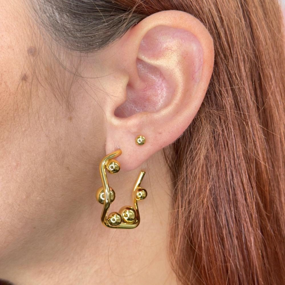 GOLD/SILVER BEADS HOOP