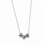 Three Heart Charm Necklace in Stainless Steel