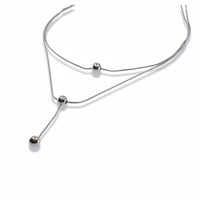 Triple Bead Layered Necklace in Stainless Steel