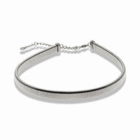 Flat Mesh Choker Necklace in Stainless Steel