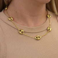 Gold Coffe bean  Necklace in Stainless Steel