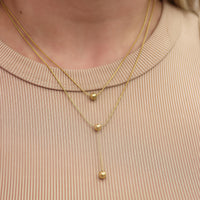Triple Bead Layered Necklace in Stainless Steel