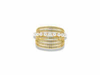 Multi-Row Pavé Ring with Mini Pearl Details