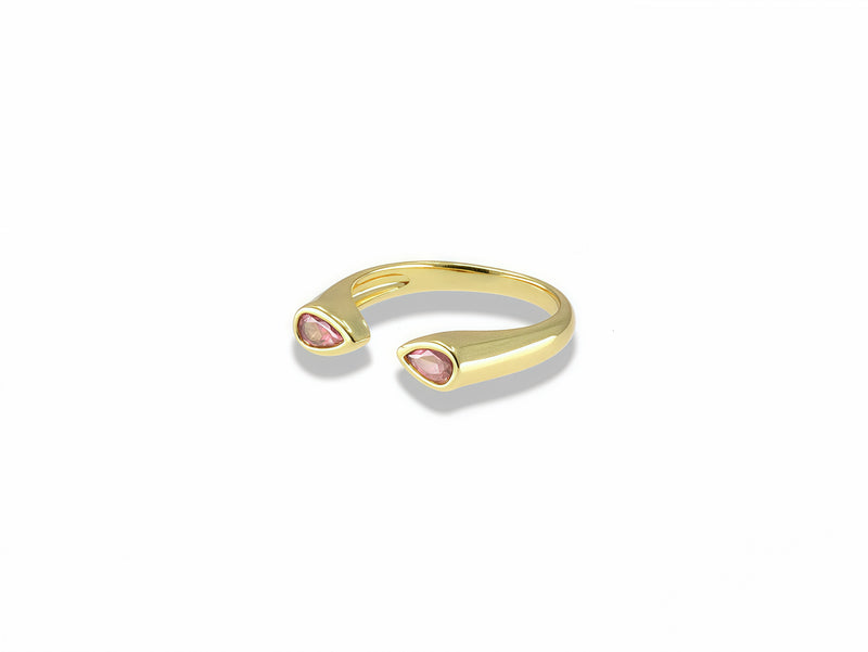 Gold Teardrop Open Ring