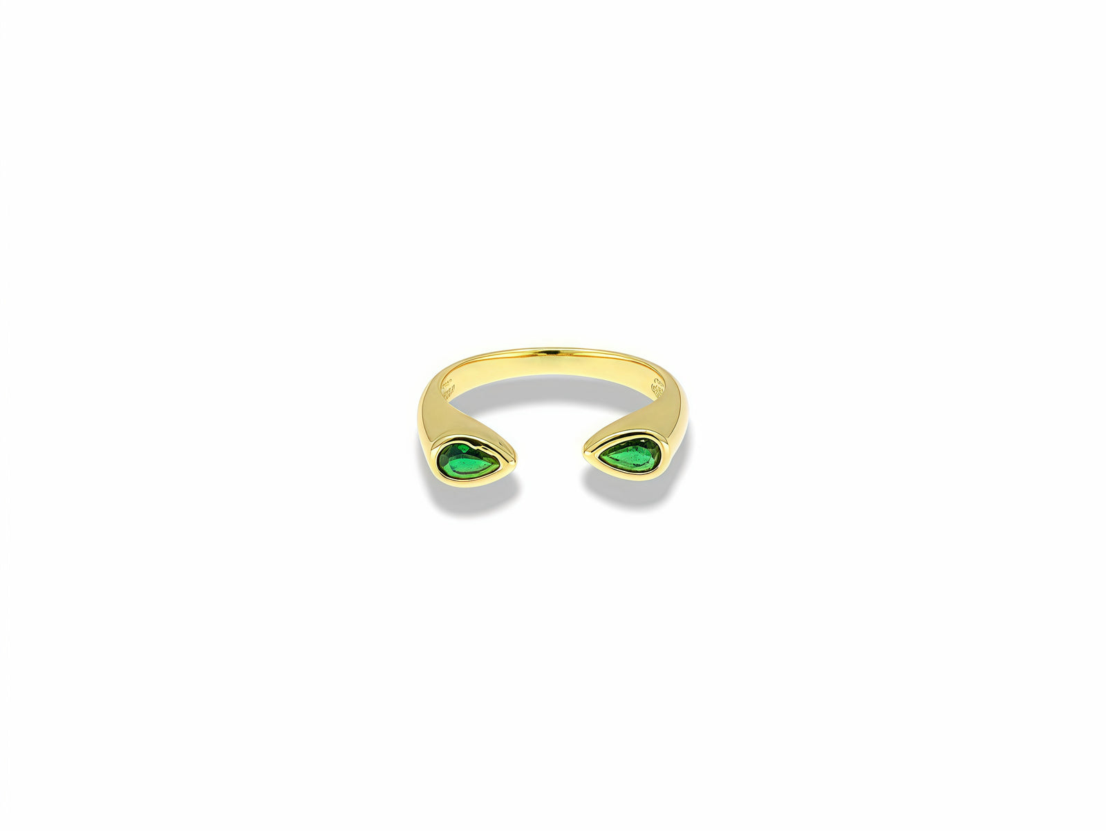 Gold Teardrop Open Ring