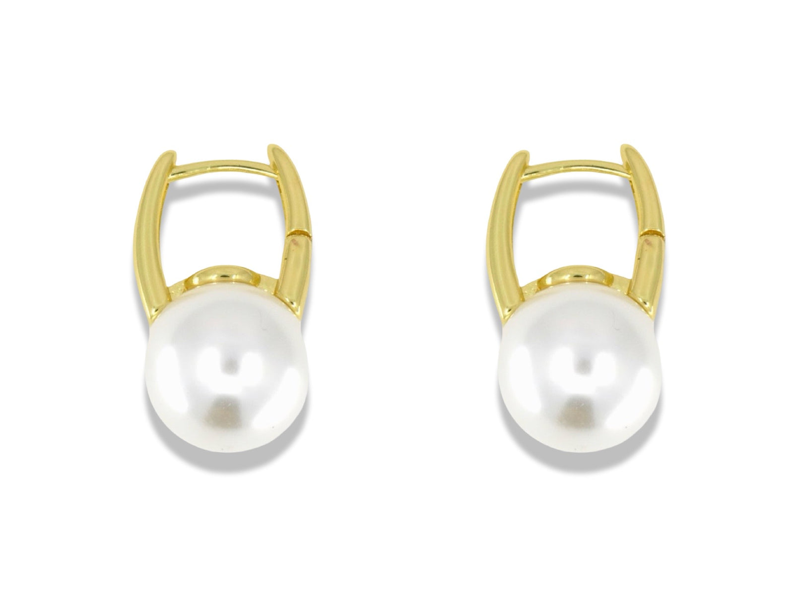 Pearl Drop Huggie Earrings