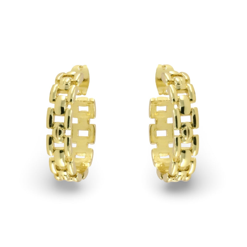 Woven Link Huggie Earrings
