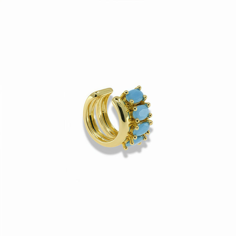 Oval Crystal Ear Cuff