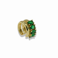 Oval Crystal Ear Cuff
