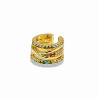 Multicolor Pavé X Ear Cuff