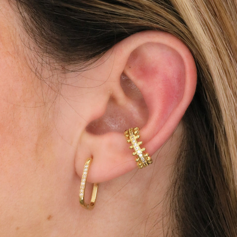 Pavé spike ear cuff