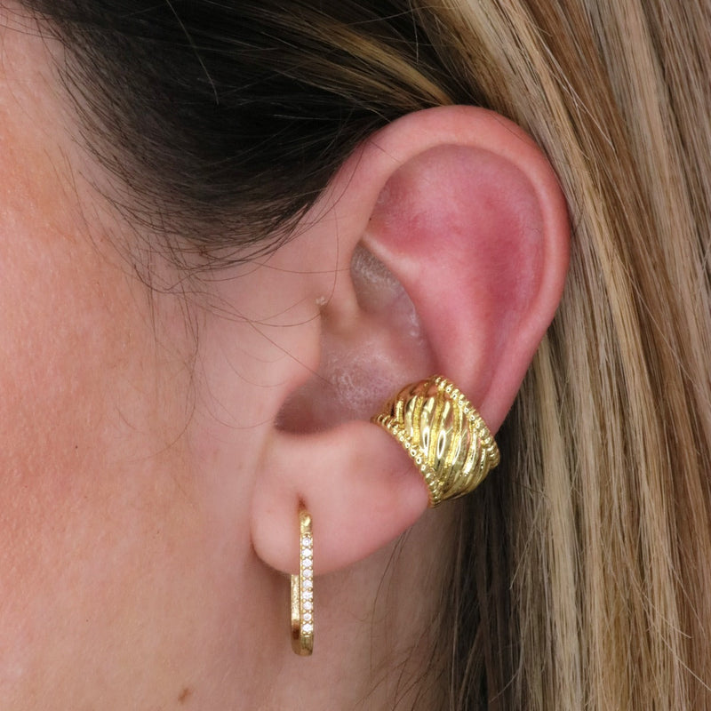 Textured gold ear cuff