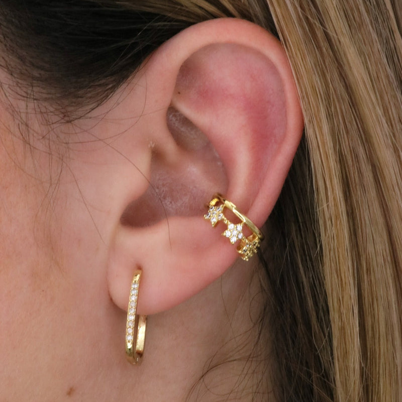 Mini pavé star ear cuff