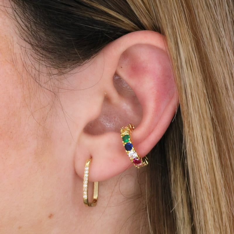Multicolor Crystal Ear Cuff
