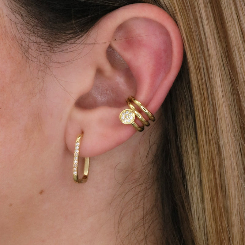 Mini pavé circle ear cuff