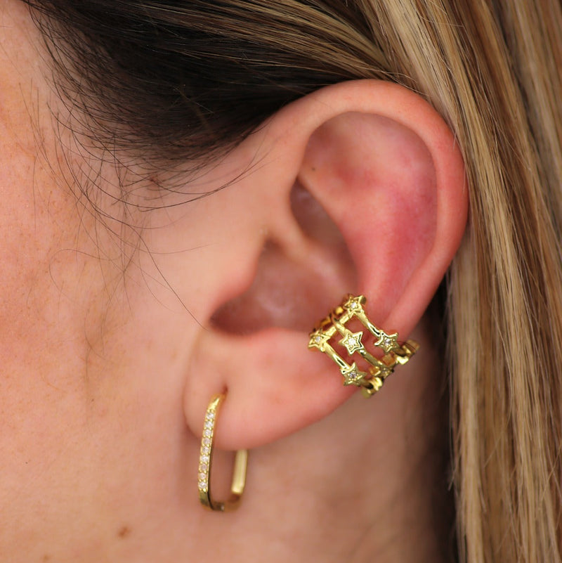 Pavé star ear cuff