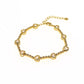 HEART & ZIRCONIA BEAD LINK BRACELET