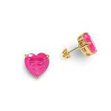 HEART SHAPED COLOR ZIRCONIA STUD EARRINGS
