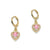 MINI HUGGIE EARRING - HEART ZIRCONIA CHARM
