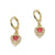 MINI HUGGIE EARRING - HEART ZIRCONIA CHARM
