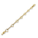 HEART & ZIRCONIA BAR LINK BRACELET