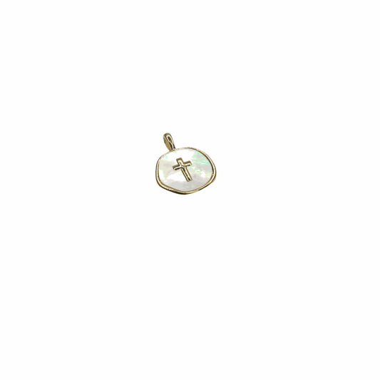 NACAR CRUZ CHARM with delicate cross design and gold trim