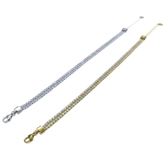 TENNIS BRACELET GLD & SLV