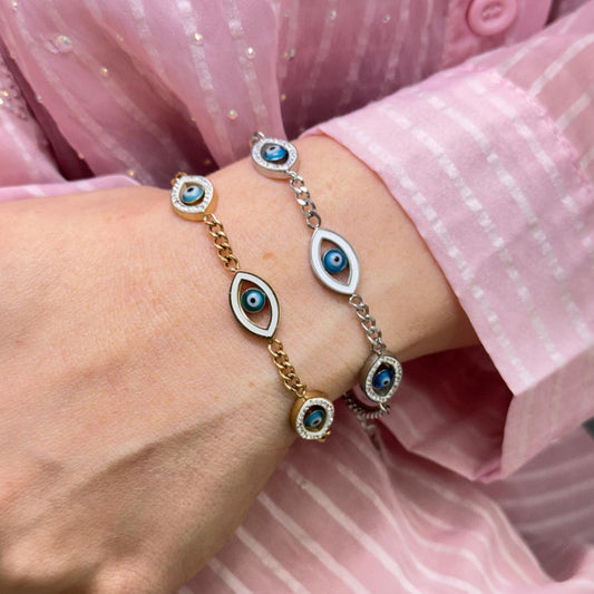 STEEL BLUE EYE BRACELET