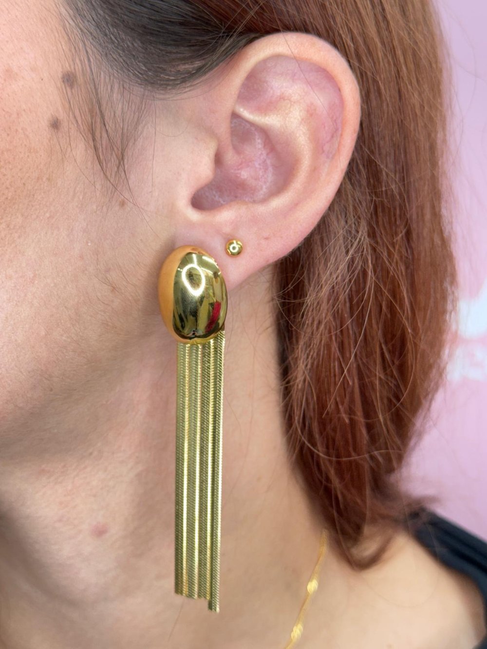 OVAL LONG EARRING