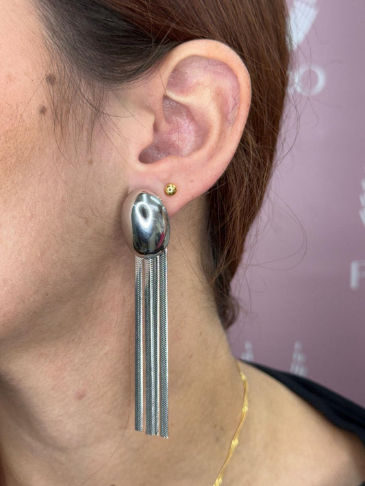 OVAL LONG EARRING