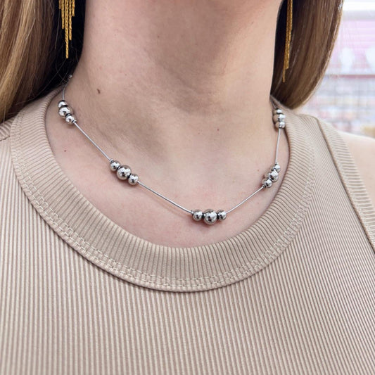 BEADS CHAIN GLD & SLV