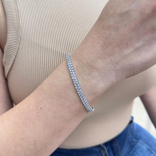 TENNIS BRACELET GLD & SLV