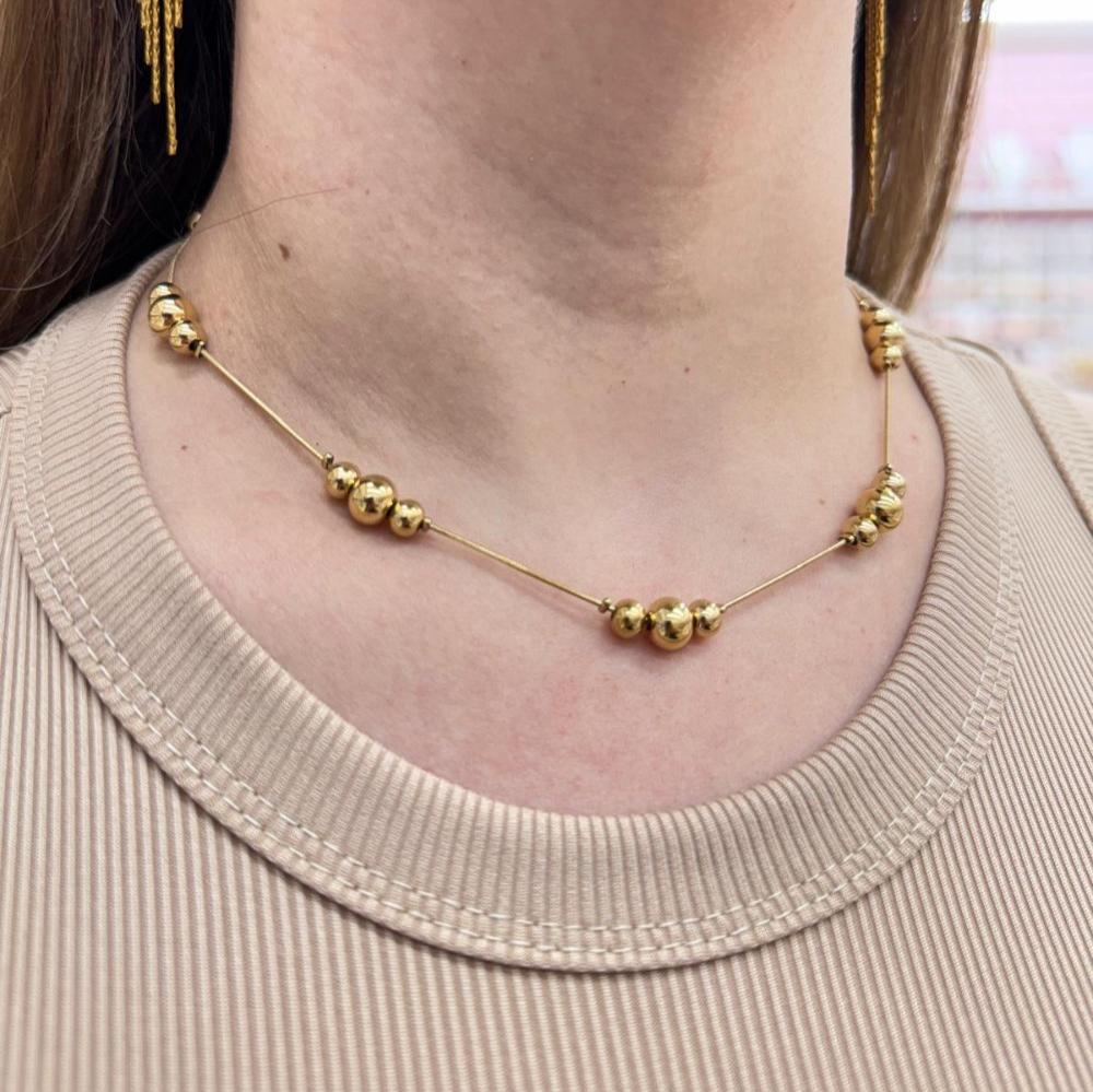 BEADS CHAIN GLD & SLV