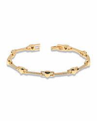 DAINTY GOLD HEART BAR BRACELET FOR WOMAN