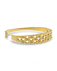 HONYCOMB HEXAGON CRYSTAL BANGLE BRACELET