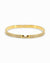 OPEN BANGLE BRACELET WITH ZIRCONIA TOP & FRONT CLASP CLOSURE - GOLD & SILVER