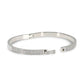 OPEN BANGLE BRACELET WITH ZIRCONIA TOP & FRONT CLASP CLOSURE - GOLD & SILVER